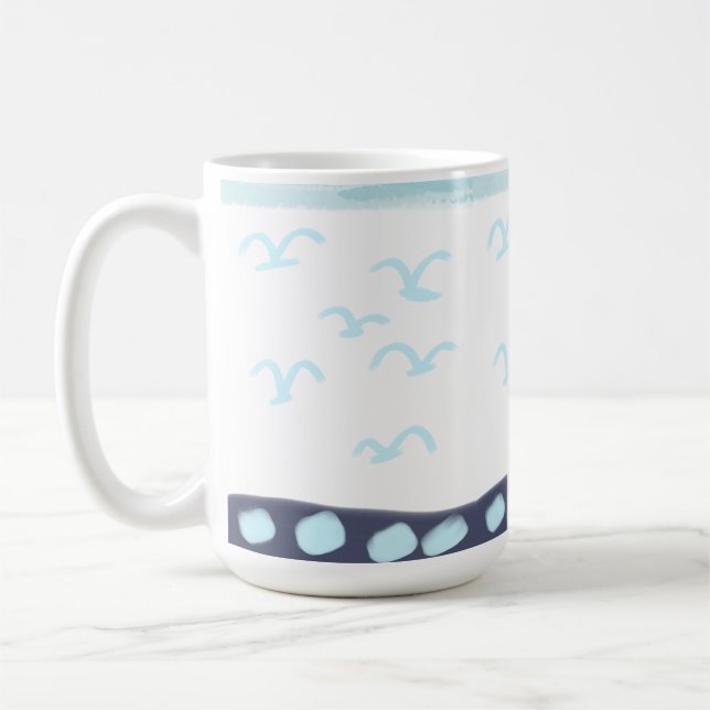 Blue birds mug-ceramic kaffemugg (Vänster)