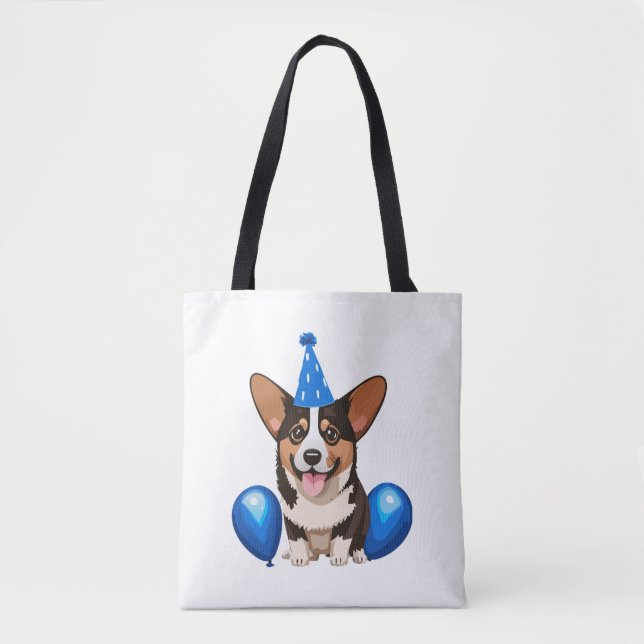 Blue Birthday Puppy Classic T-Shirt Tygkasse (Framsida)