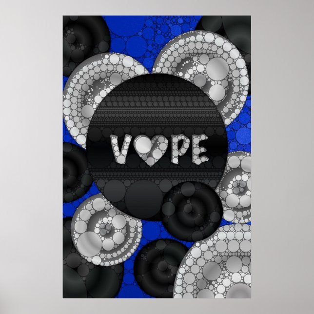 Blue Black 3D Vape Heart Poster (Framsidan)