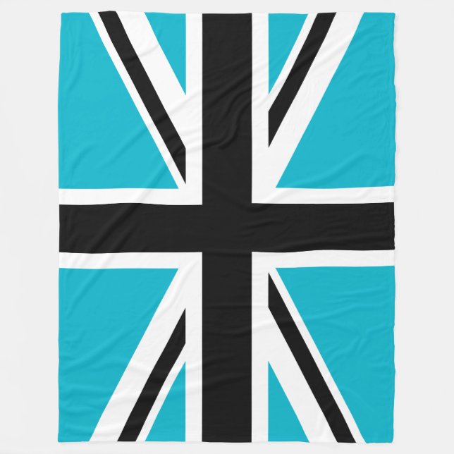 Blue Black and White Union Jack Fleecefilt (Framsidan)