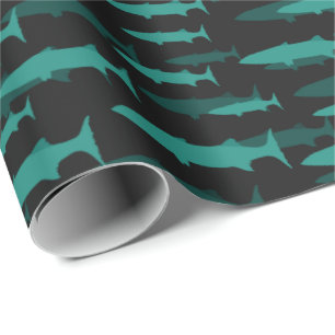 Blue Black Barracuda Fish Presentpapper