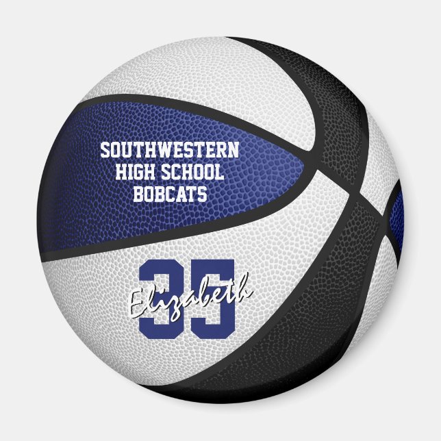 Blue Black basketball Team färg Magnet (Framsidan)