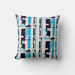 Blue Black Beige Southwest look Mosaic Abstrakt Kudde