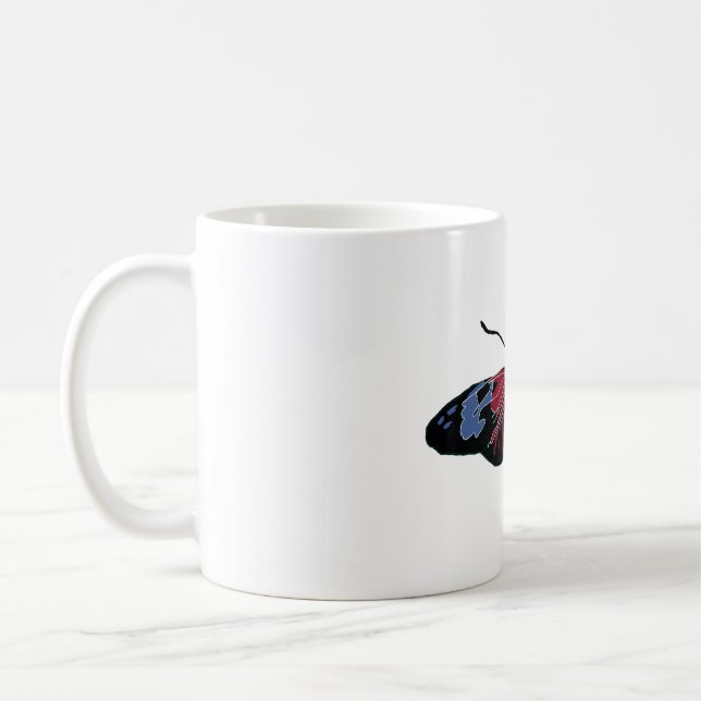 Blue Black Butterfly Art Kaffemugg (Vänster)