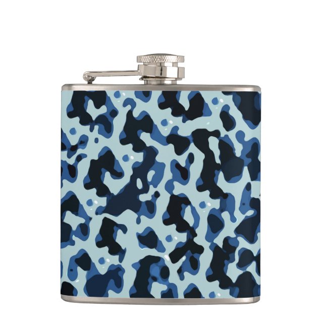 Blue Black Camo Abstrakt Mönster Fickplunta (Framsidan)