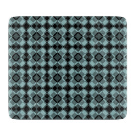 Blue Black Checker Argyle Pattern