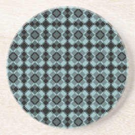 Blue Black Checker Argyle Pattern Underlägg