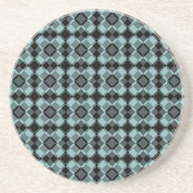 Blue Black Checker Argyle Pattern Underlägg (Framsidan)