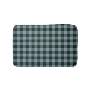 Blue Black Checkered Gingham Mönster Badrumsmatta