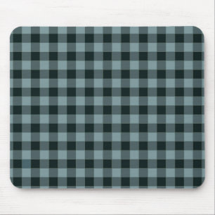 Blue Black Checkered Gingham Mönster Musmatta