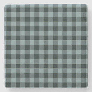 Blue Black Checkered Gingham Mönster Stenunderlägg