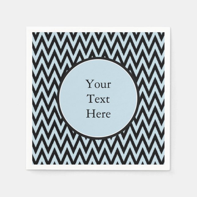 Blue Black Chevron Pappersservett (Framsidan)
