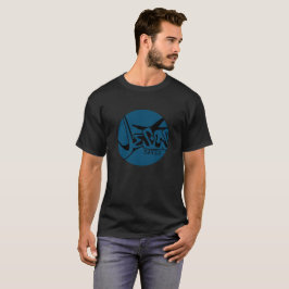 Blue Black Circle Jesus Saves Graffiti T Shirt