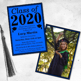 Blue Black Class of 2024 Studenten Photo Inbjudningar