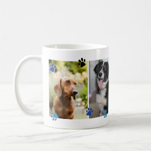 Blue Black Cute Tass avtryck 4 Pet Photos Kaffemugg