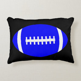 Blue & Black Football Player eller Fläkt Dekorativ Prydnadskudde