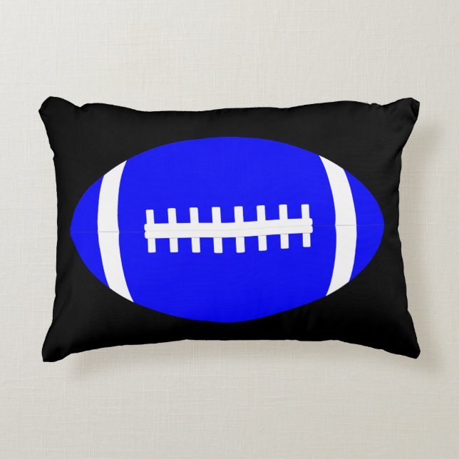Blue & Black Football Player eller Fläkt Dekorativ Prydnadskudde (Framsidan)