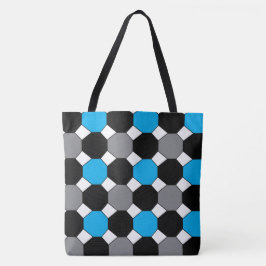 Blue Black Geometric Mönster Tygkasse