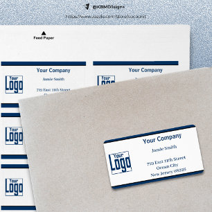 Blue Black Gräns Company Logotyp White Adress Adressetikett