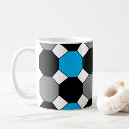 Blue Black Grått Geometric Kaffemugg