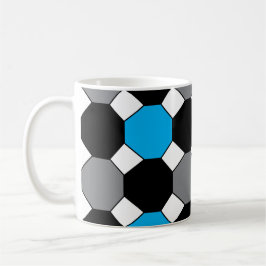 Blue Black Grått Geometric Kaffemugg
