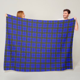 Blue Black Gult Tartan Fleecefilt