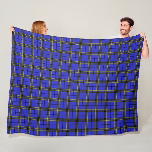 Blue Black Gult Tartan Fleecefilt (På plats)