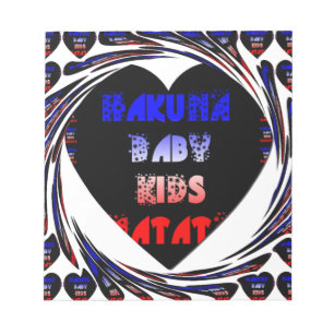 Blue Black Hakuna Matata Baby Kids Design.png Anteckningsblock