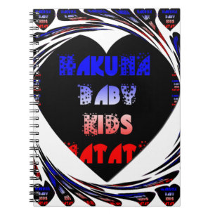 Blue Black Hakuna Matata Baby Kids Design.png Anteckningsbok