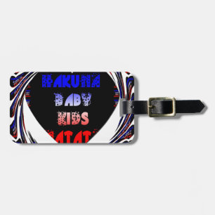 Blue Black Hakuna Matata Baby Kids Design.png Bagagebricka