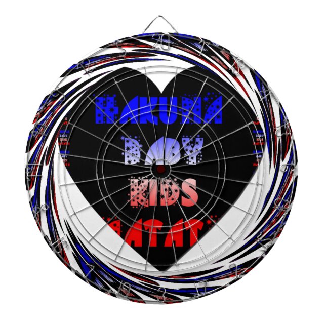 Blue Black Hakuna Matata Baby Kids Design.png Darttavla (Framsidan)