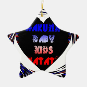 Blue Black Hakuna Matata Baby Kids Design.png Julgransprydnad Keramik
