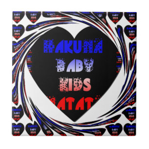 Blue Black Hakuna Matata Baby Kids Design.png Kakelplatta