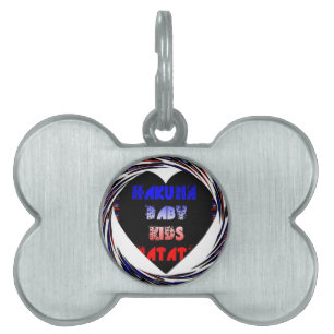 Blue Black Hakuna Matata Baby Kids Design.png Namnbricka Husdjur