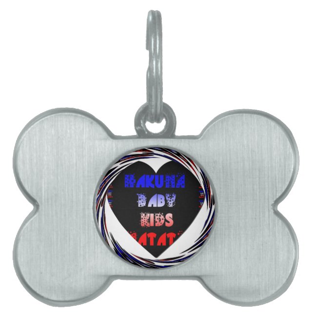 Blue Black Hakuna Matata Baby Kids Design.png Namnbricka Husdjur (Framsidan)