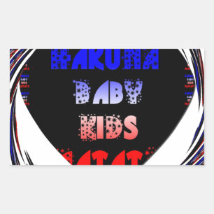 Blue Black Hakuna Matata Baby Kids Design.png Rektangulärt Klistermärke