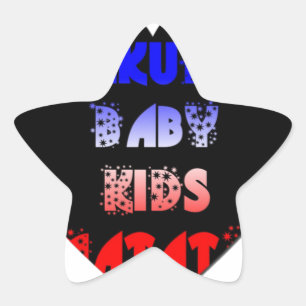 Blue Black Hakuna Matata Baby Kids Design.png Stjärnformat Klistermärke
