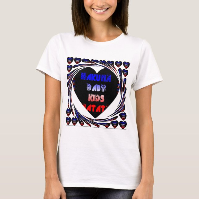 Blue Black Hakuna Matata Baby Kids Design.png T-shirt (Framsida)