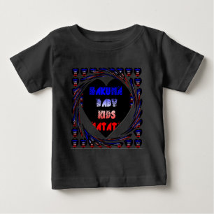 Blue Black Hakuna Matata Baby Kids Design.png Tee