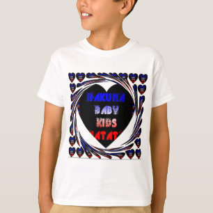 Blue Black Hakuna Matata Baby Kids Design.png Tee