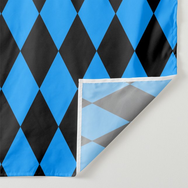 Blue Black Harlequin Diamonds Checkers Design  Tyg (Skapare uppladdad)
