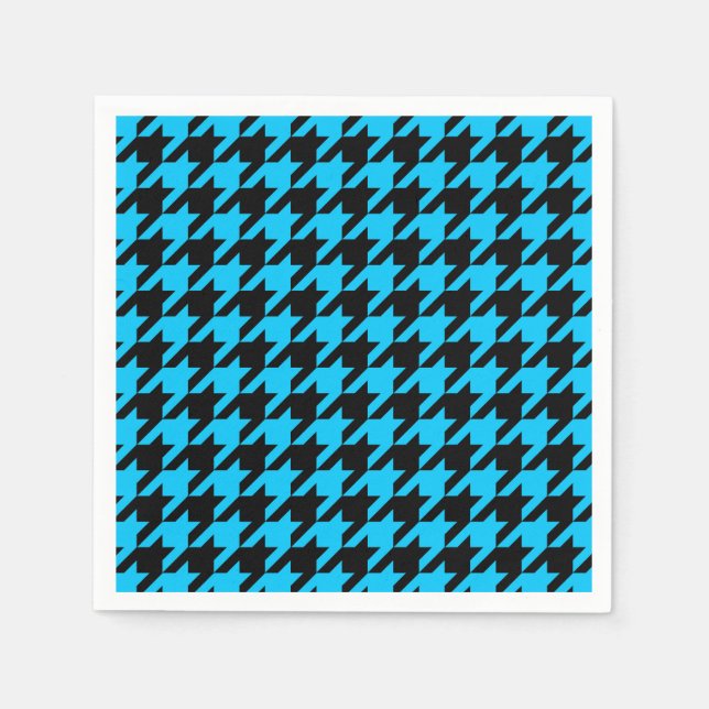 Blue Black Houndstooth Check Pappersservett (Framsidan)