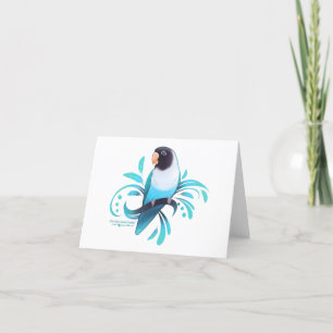 Blue Black Mask Lovebird Helgkort