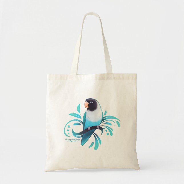 Blue Black Mask Lovebird Tygkasse (Framsidan)