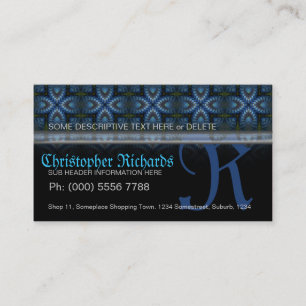 Blue+Black Medieval Tapestry Gothic Affärskorts Visitkort