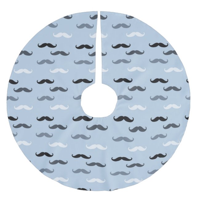Blue Black Mustacher Julgransmatta Borstad Polyester (Framsidan)