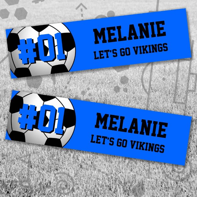 Blue Black Occare Team Bildekal (Blue and Black Soccer Let's Go Team Bumper Sticker. Celebrate your high school or college athlete.)