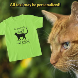 Blue Black Personlig Crazy Cat Pappa T Shirt
