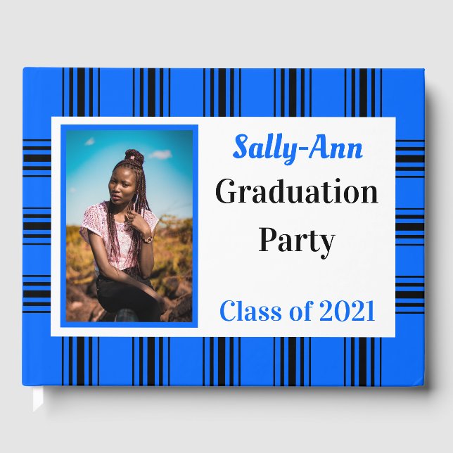 Blue Black Photo Studentfest Gästböcker (Framsida)