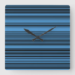 Blue Black Rand Fyrkantig Klocka